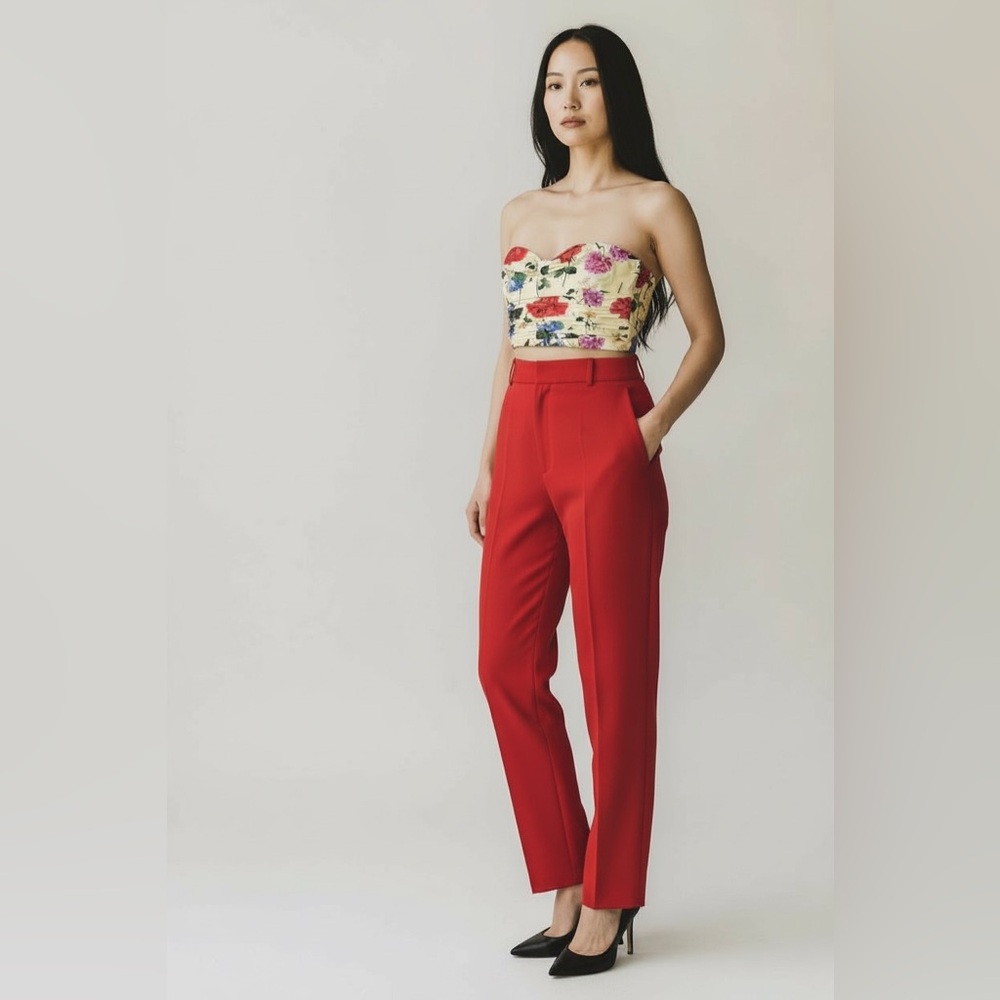 Express Floral Strapless Top size xl nwt